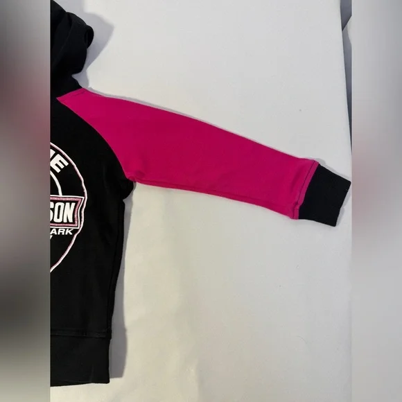 Harley Davidson Girls Hoodie Jacket 4T Pink Black Zip Up Genuine Motorcycle - Picture 13 of 16